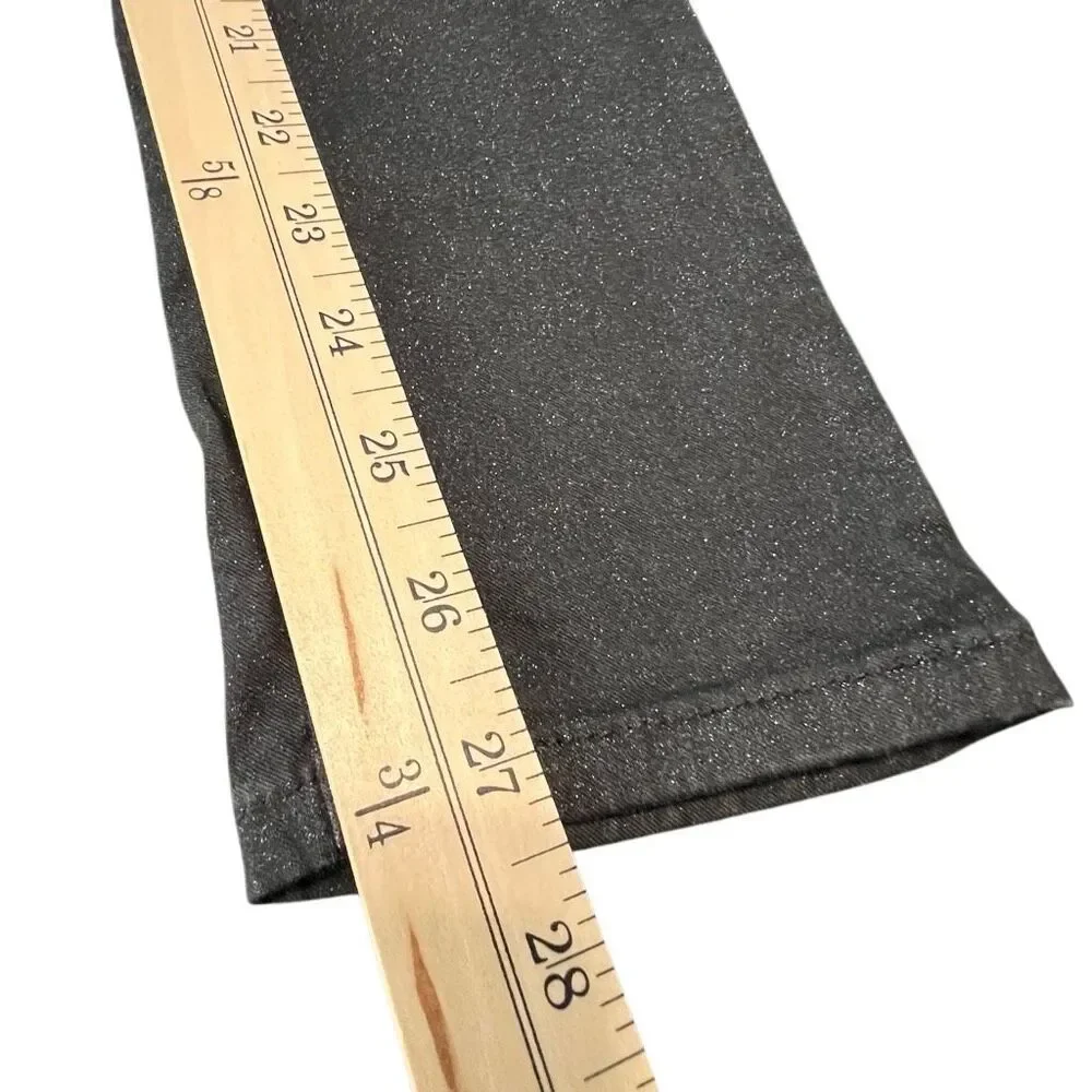 Free People Women's Sparkly Glitter Cotton Stretch Skinny Jeans Black Size W26